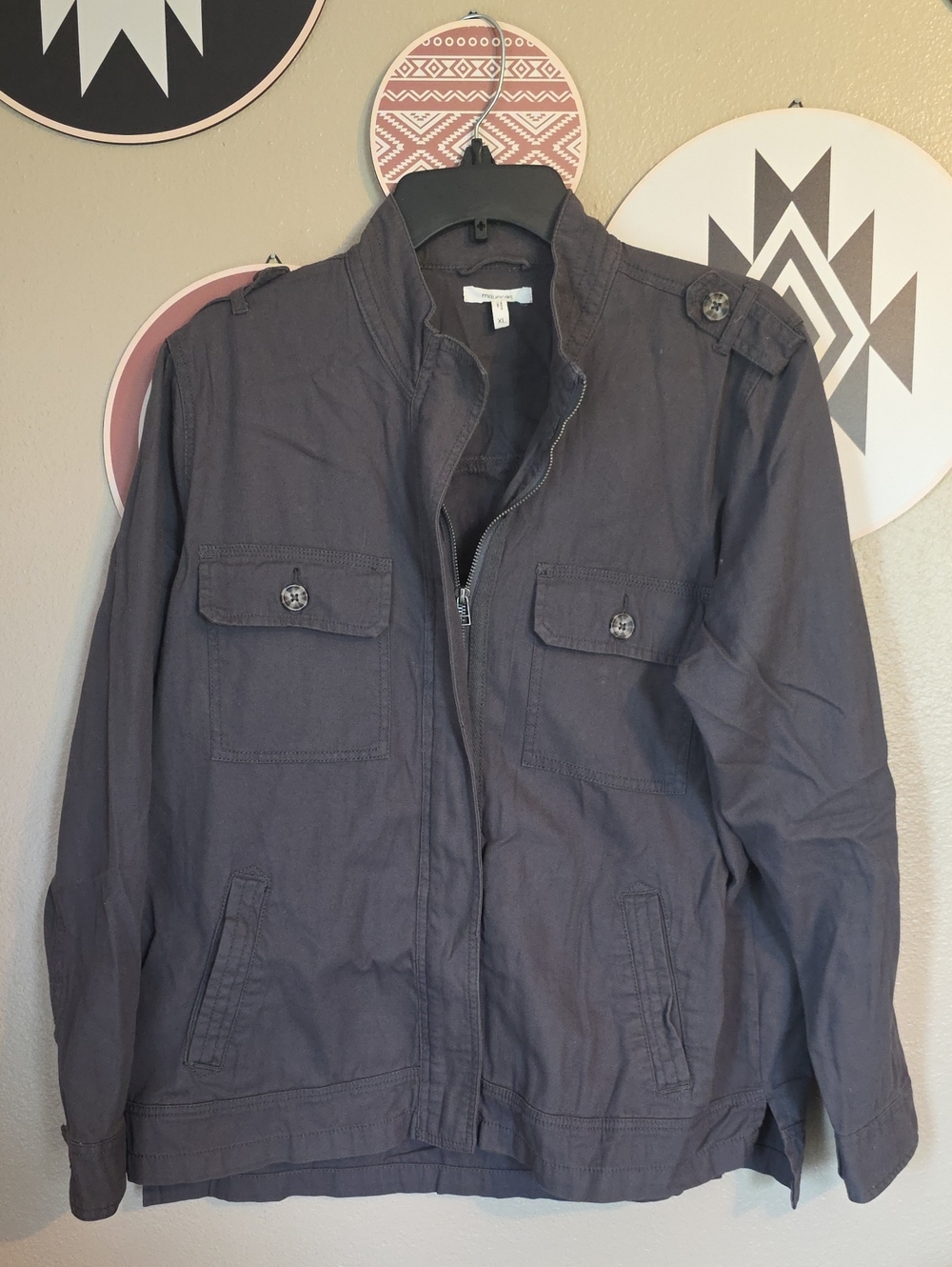 Women''s Maurices Military Utility Style Field Jacket - Charcoal